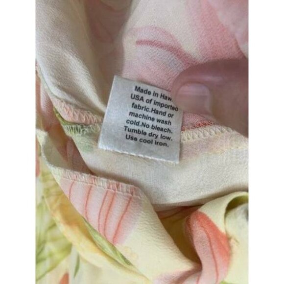 Kaua'iana Top Aloha Hawaiian Shirt Yellow Floral - Picture 10 of 10